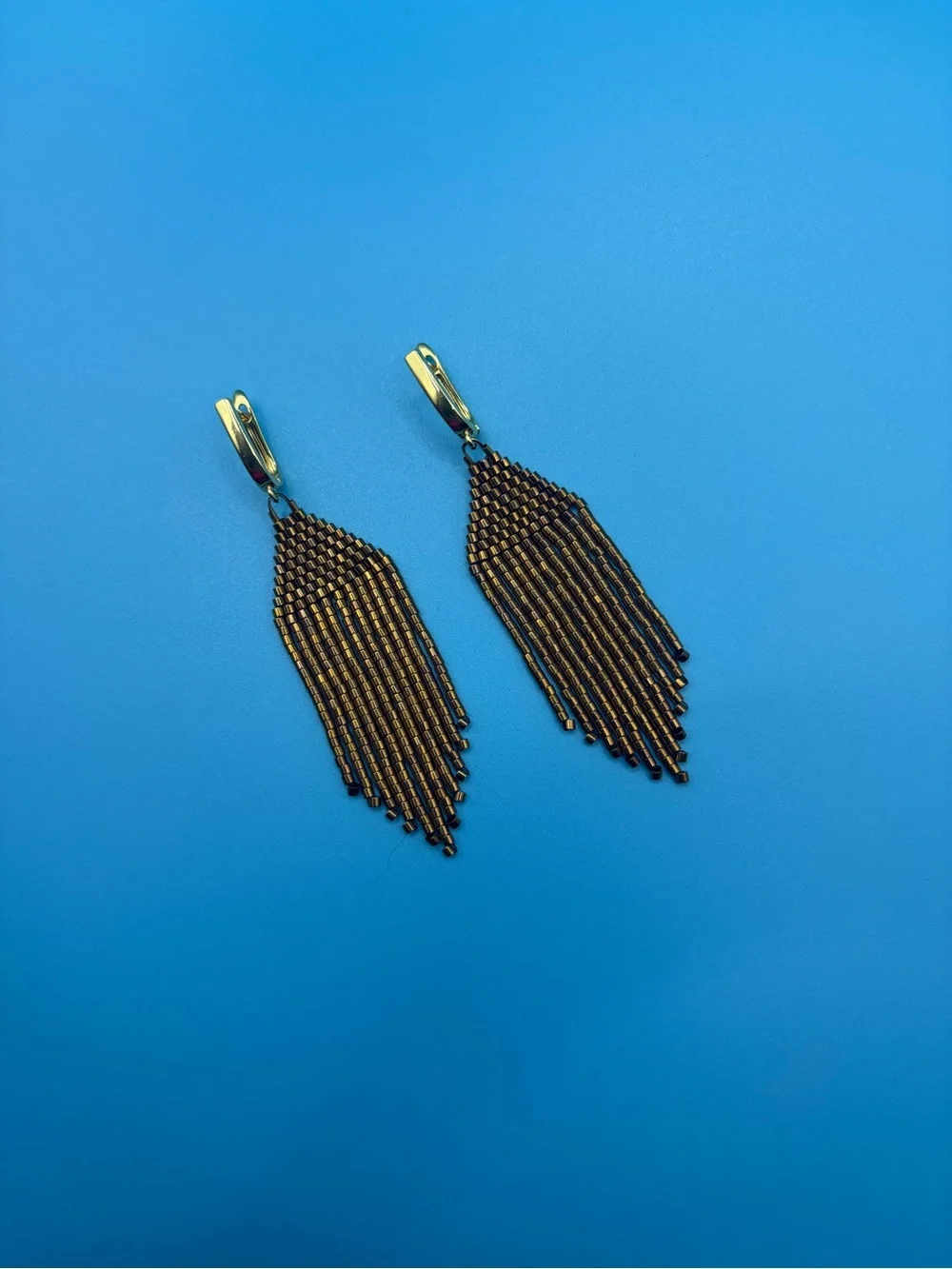 Gold-Tone Brown Beaded Fringe Earrings - Women Jewelry